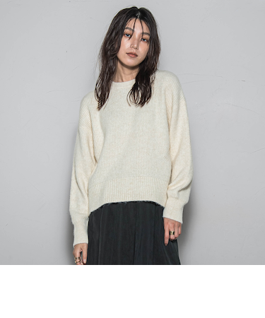 フラッフィークルーネックニット≪手洗い可能≫