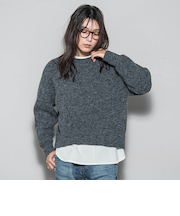 フラッフィークルーネックニット≪手洗い可能≫