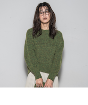 フラッフィークルーネックニット≪手洗い可能≫