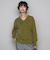 【ふわもち】Vネックニット≪洗濯機で洗える≫