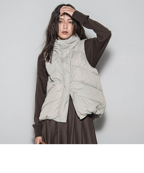 アトリエgg⭐︎ドットフード⭐︎ダウン⭐︎ベスト⭐︎ホワイトマザー