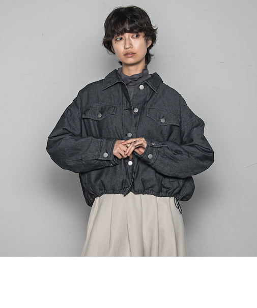 中綿デニムジャケット≪洗濯機で洗える≫