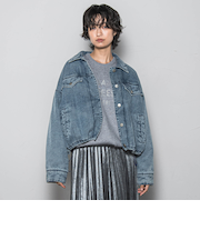 中綿デニムジャケット≪洗濯機で洗える≫