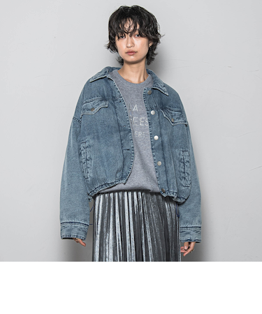 中綿デニムジャケット≪洗濯機で洗える≫