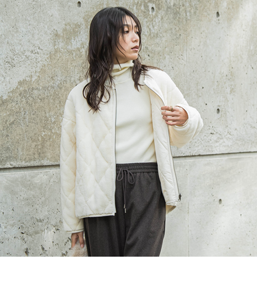 キルティング×フェイクファーリバーシブルブルゾン