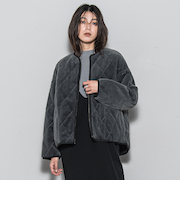 キルティング×フェイクファーリバーシブルブルゾン