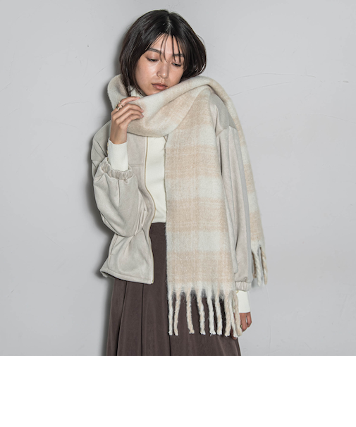 ブークレチェックストール