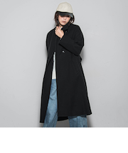 ライトジャージメルトンスタンドカラーロングコート