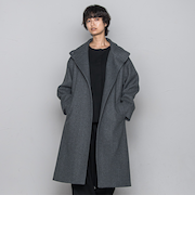 ライトジャージメルトンスタンドカラーロングコート