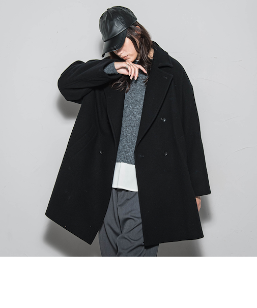 ラムウールダブルカラーコート