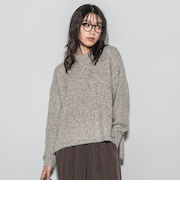 ラメスパンコールクルーネックニット≪手洗い可能≫