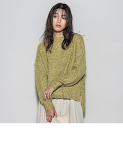 ラメスパンコールクルーネックニット≪手洗い可能≫