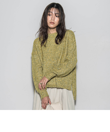 ラメスパンコールクルーネックニット≪手洗い可能≫