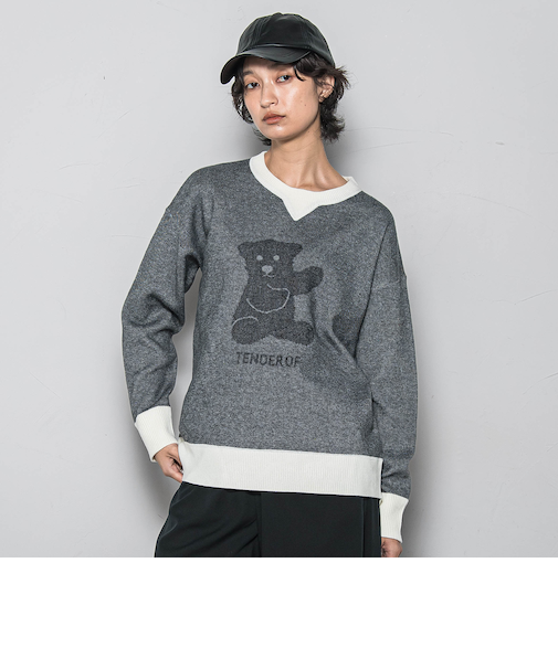 BEARジャカードニット≪手洗い可能≫