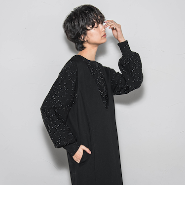 ミニスパンコールクルーネックニット≪手洗い可能≫