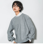 ミニスパンコールクルーネックニット≪手洗い可能≫