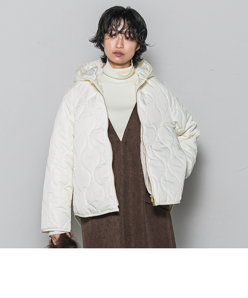 【WEB限定】キルティング×ボアブルゾン≪手洗い可能≫