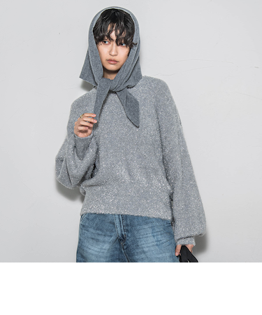 【WEB限定】ラメフェザーニット≪手洗い可能≫
