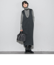 【ノンアイロン】-3kg見えIラインワンピース≪手洗い可能≫