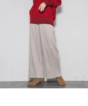 【WEB限定】裏起毛プリーツパンツ≪手洗い可能≫