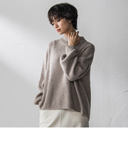 ラメリブボトルネックニット≪手洗い可能≫