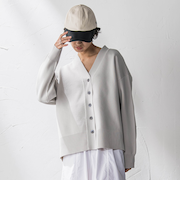 スポンディッシュVネックニットカーディガン≪洗濯機で洗える≫