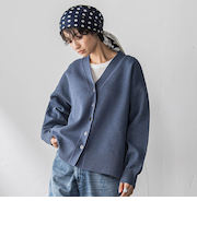 スポンディッシュVネックニットカーディガン≪洗濯機で洗える≫