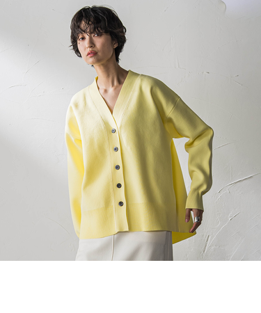 スポンディッシュVネックニットカーディガン≪洗濯機で洗える≫