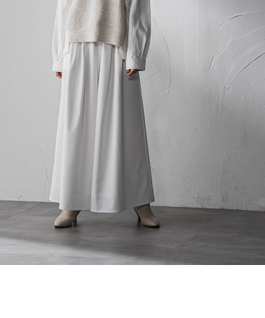 シャンブレーイージーキュロットパンツ≪手洗い可能≫