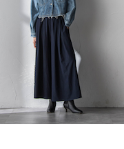 シャンブレーイージーキュロットパンツ≪手洗い可能≫