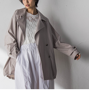 撥水オーバーミドルトレンチコート≪手洗い可能≫
