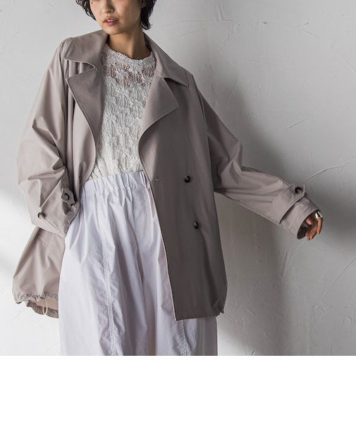 撥水オーバーミドルトレンチコート≪手洗い可能≫
