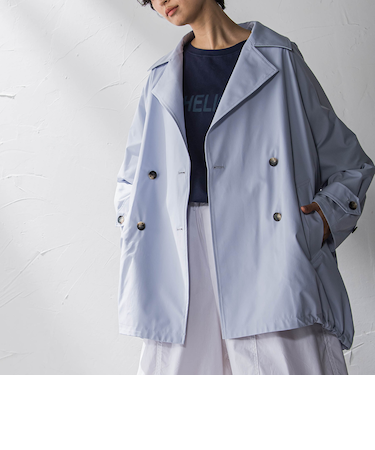 撥水オーバーミドルトレンチコート≪手洗い可能≫