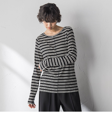 ”肌が喜ぶ”前後2WAYクルーネックロンT≪手洗い可能≫