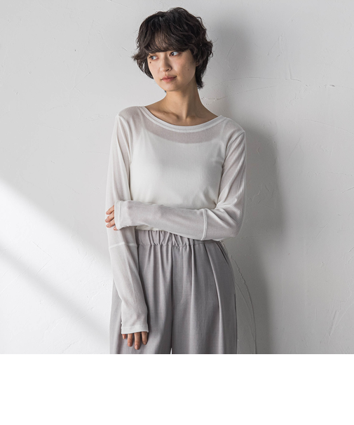 ”肌が喜ぶ”前後2WAYクルーネックロンT≪手洗い可能≫