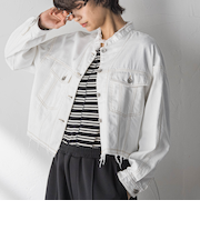 デニムショートジャケット≪洗濯機で洗える≫