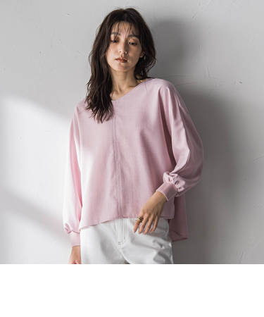 【一瞬で楽とキレイを叶える】タンブラーオックスギャザー袖ブラウス≪手洗い可能≫