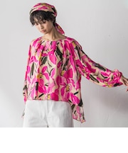 IPEKERフラワープリントフレアブラウス