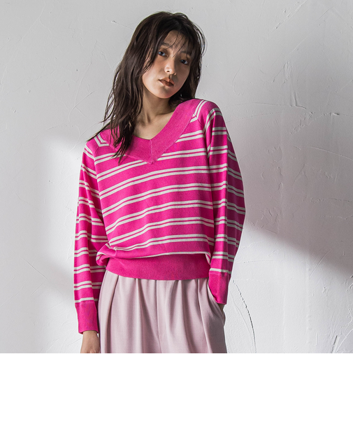 LEVITA Vネックドルマンニットプルオーバー