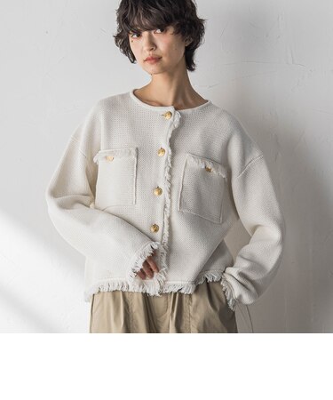 デニムライクニットジャケット