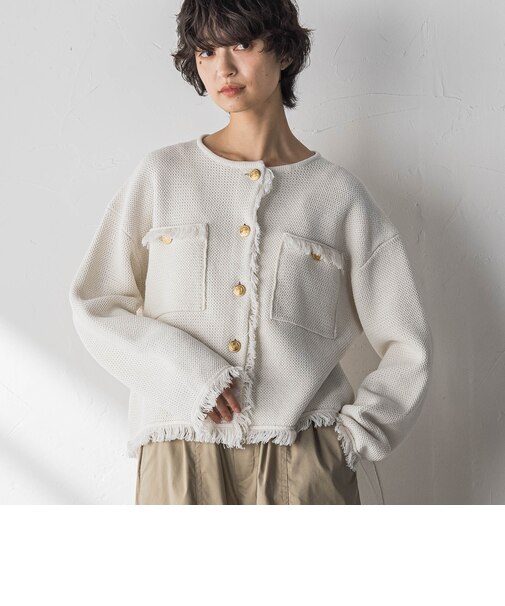 デニムライクニットジャケット