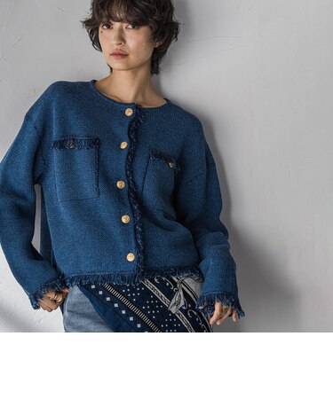 デニムライクニットジャケット