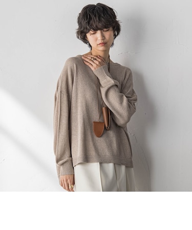 ペーパーブレンドルーズニットプルオーバー