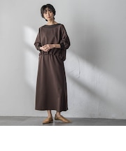 ボートネックドロストヘムスカートセットアップ