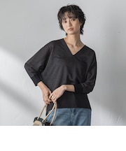 LEVITA配色Vネックドルマンニットプルオーバー