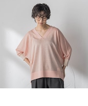 LEVITA配色Vネックドルマンニットプルオーバー