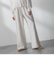 ボタニカル刺繍イージーワイドパンツ