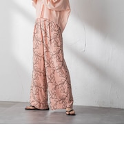 ボタニカル刺繍イージーワイドパンツ