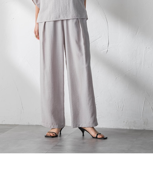 【一瞬で楽とキレイを叶える】タンブラーブッチャーイージーワイドパンツ≪セットアップ対応≫