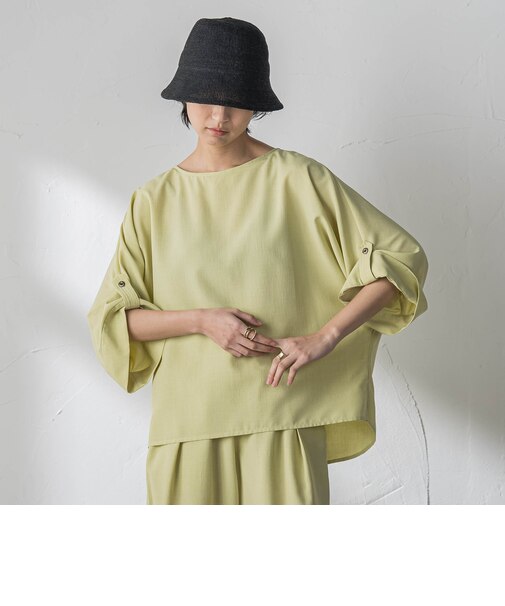 【一瞬で楽とキレイを叶える】タンブラーブッチャーロールアップブラウス≪セットアップ対応≫